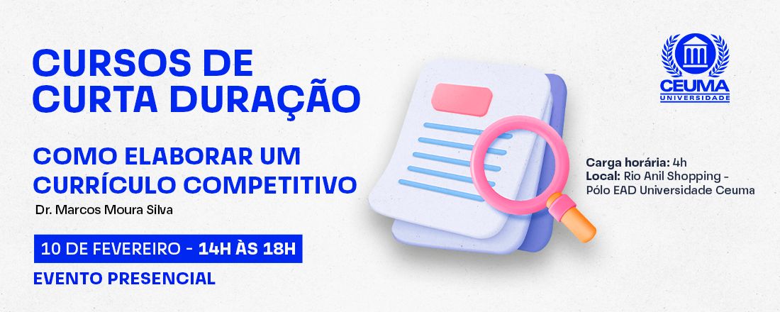 CURSO DE CURTA DURAÇÃO COMO ELABORAR UM CURRÍCULO COMPETITIVO