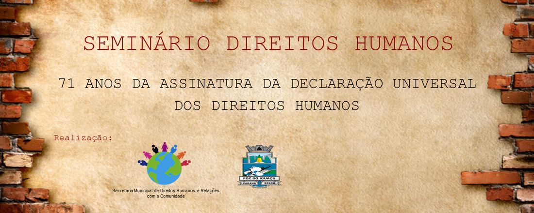 Seminário DD HH 71 anos da assinatura da declaração universal dos Direitos Humanos