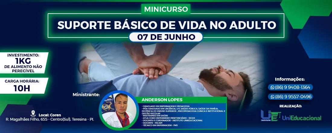 CURSO SUPORTE BÁSICO DE VIDA NO ADULTO: TEÓRICO E PRÁTICO