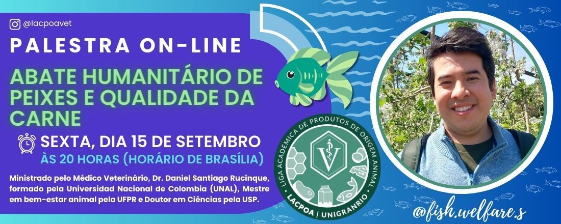 PALESTRA ON-LINE: ABATE HUMANITÁRIO DE PEIXES E QUALIDADE DA CARNE