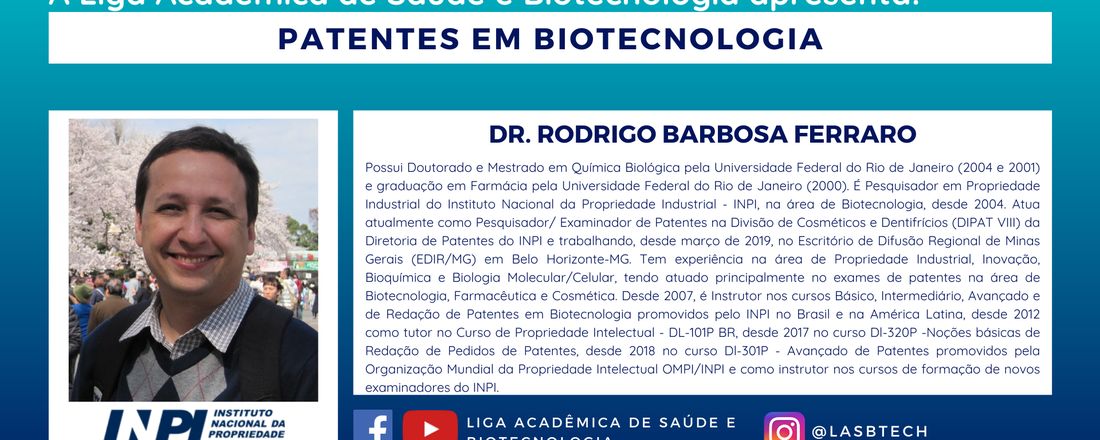 Palestra: Patentes em Biotecnologia