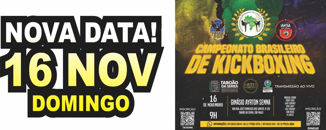 RINGUE - BRASILEIRO DE KICKBOXING CBLAM 2025