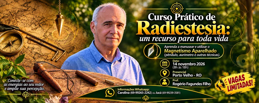 Curso de Radiestesia - Um recurso para toda vida! Teórico-Prático. Em PVH/RO Nov/2026