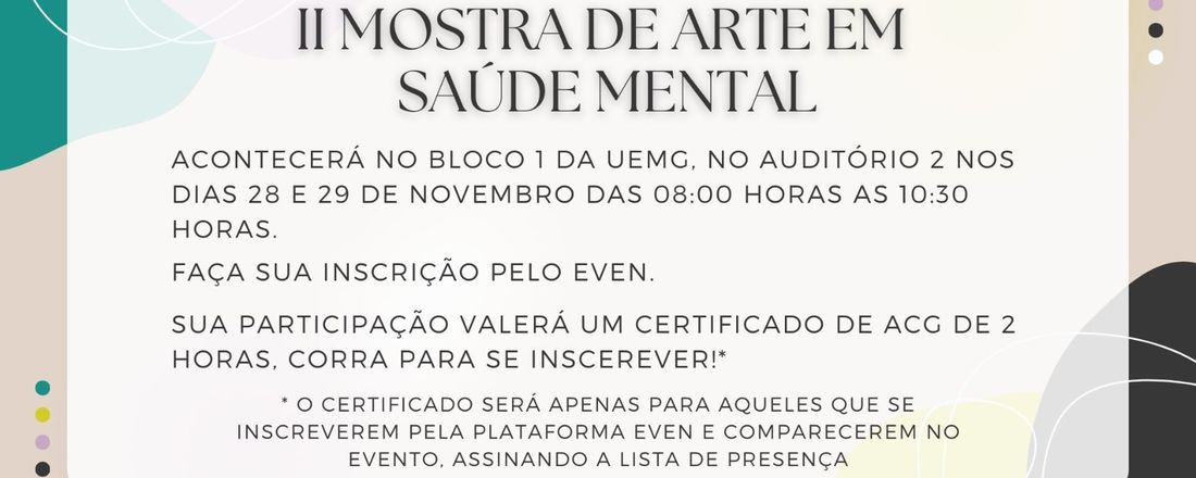 II Mostra de Arte em Saúde Mental