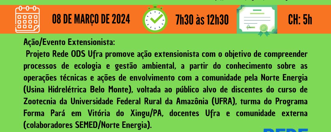 Visita Técnica à Usina Belo Monte: instituição-parte das dinâmicas sobre Ecologia e Gestão Ambiental local de Vitória do Xingu na Amazônia (Projeto Rede ODS Ufra)
