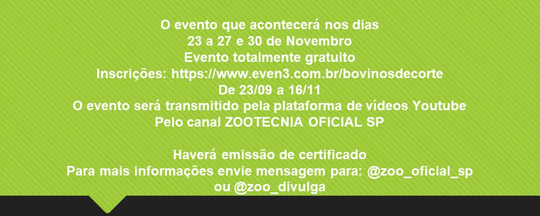 1º Simpósio On-Line de Bovinocultura de Corte