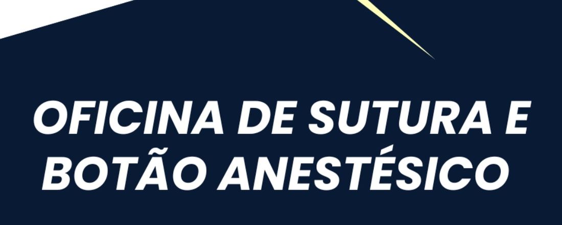 Oficina de sutura e botão anestésico