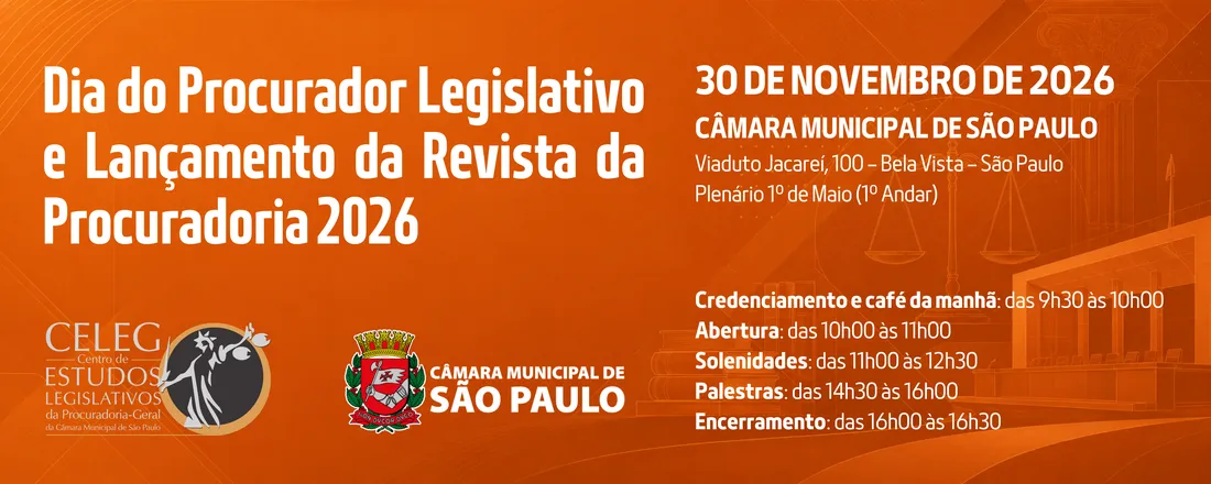 Dia do Procurador Legislativo e Lançamento da Revista da Procuradoria (2026)