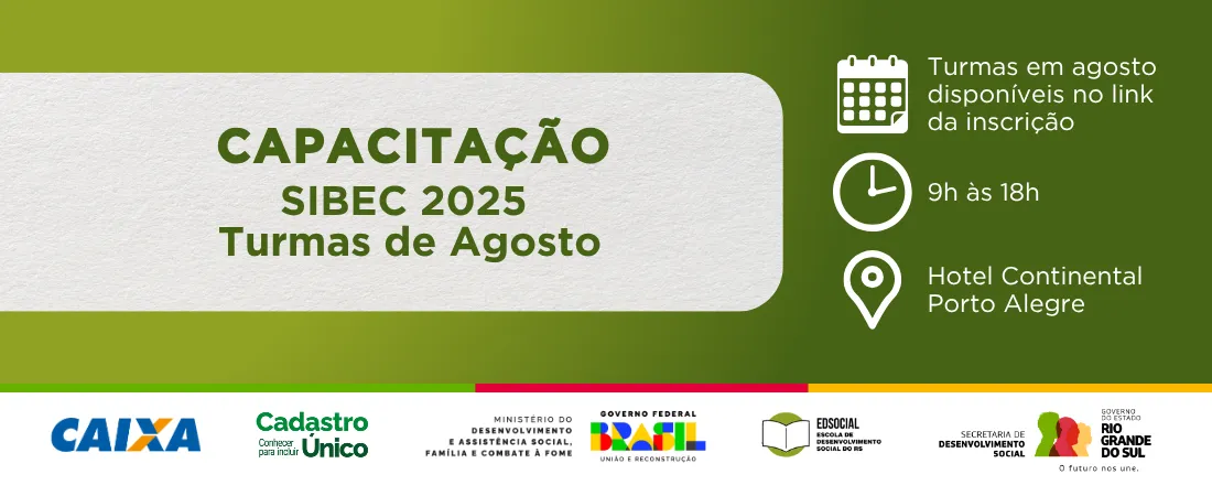 Capacitação SIBEC 2025 - Turmas de Agosto