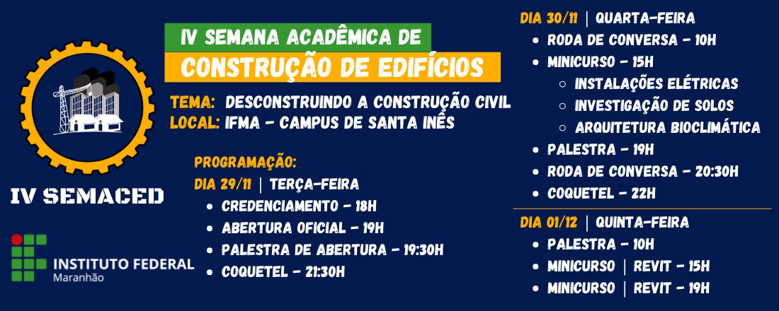 IV SEMACED Semana Acadêmica de Construção de Edifícios