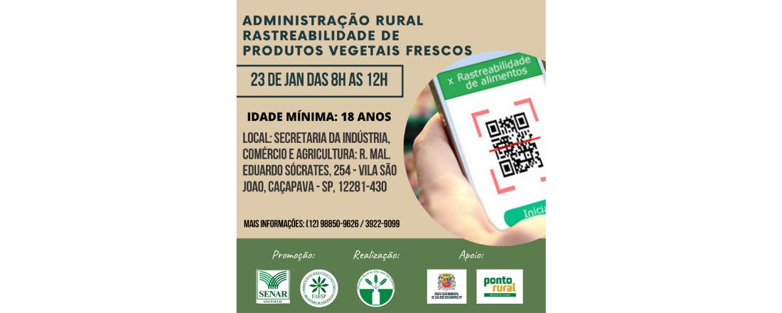 ADMINISTRAÇÃO RURAL – RASTREABILIDADE DE PRODUTOS VEGETAIS FRESCOS