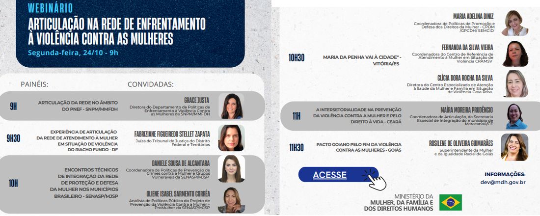 Webinário Articulação na Rede de Enfrentamento à Violência Contra as Mulheres