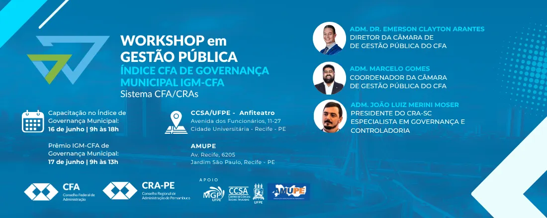 Workshop em Gestão Pública - Índice de Governança CFA (IGM-CFA) 2026