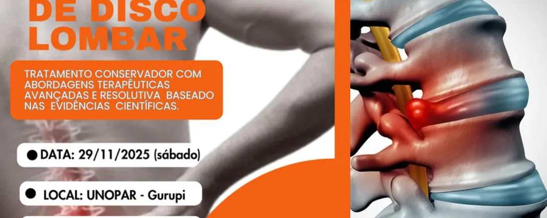 CURSO HÉRNIA DE DISCO LOMBAR - TRATAMENTO CONSERVADOR COM ABORDAGENS TERAPÉUTICAS AVANÇADAS E RESOLUTIVA BASEADO NAS EVIDENCIAS CIENTÍFICAS.