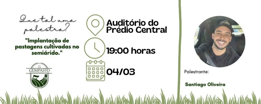 Implantação de pastagens cultivadas no semiárido.