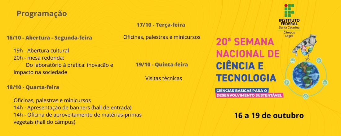 Semana Nacional de Ciência e Tecnologia 2023 - IFSC Câmpus Lages