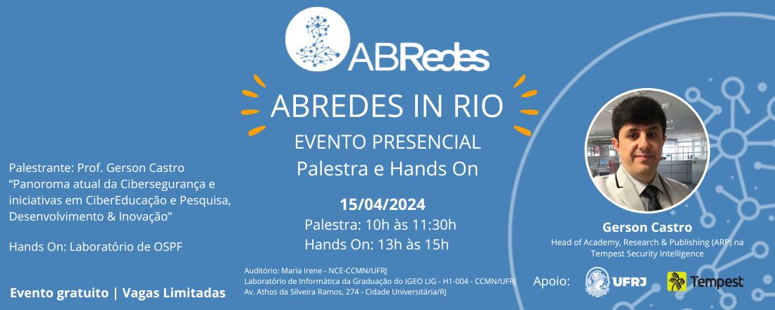Evento Presencial - ABRedes in Rio | Palestra e Hands On
