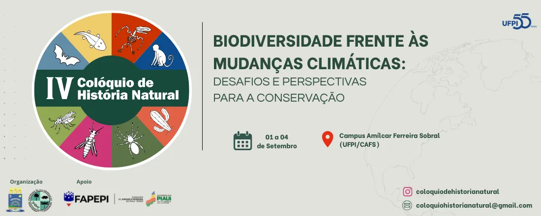 IV Colóquio de História Natural: Biodiversidade frente às mudanças climáticas: desafios e perspectivas para a conservação