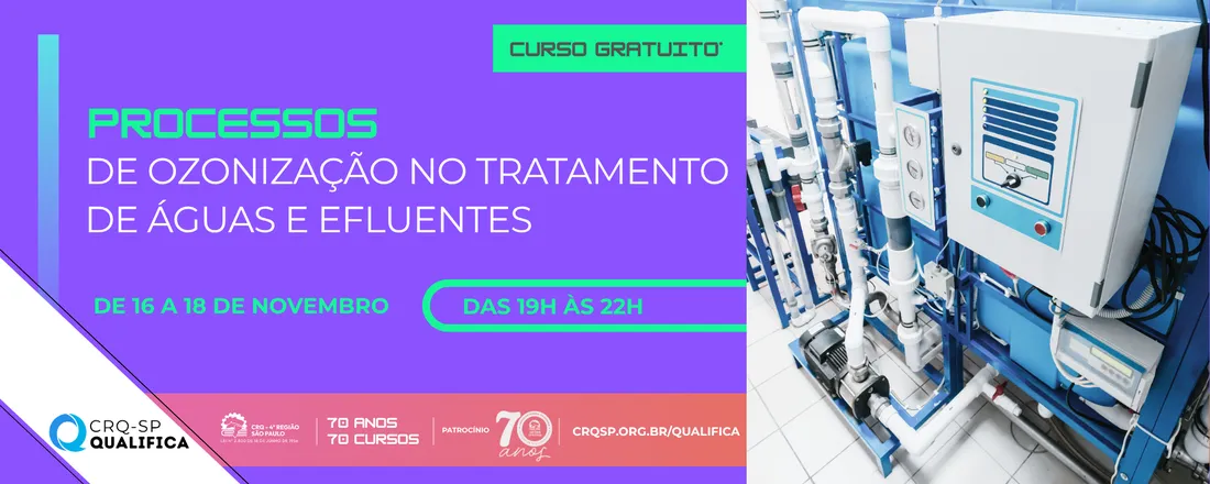 Curso Processos de Ozonização no Tratamento de Águas e Efluentes