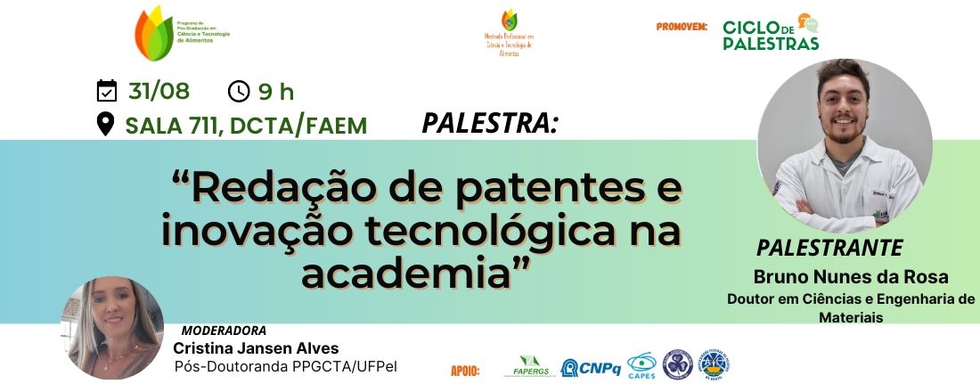 Palestra  “Redação de patentes e inovação tecnológica na academia”