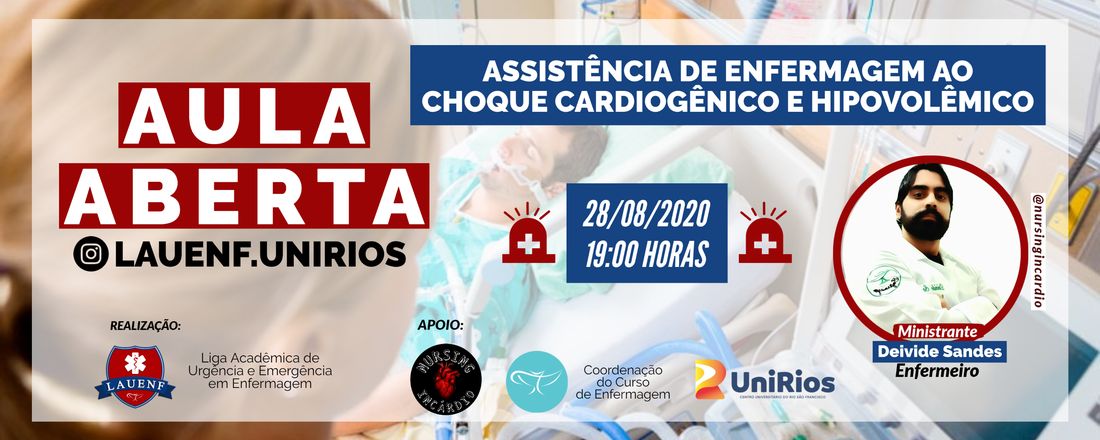 II AULA ABERTA DA LAUENF (On-line): Assistência de Enfermagem ao Choque Cardiogênico e Hipovolêmico
