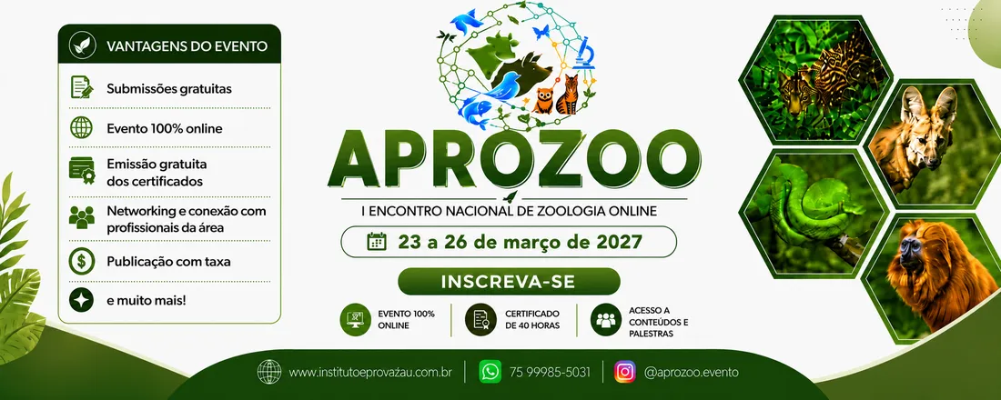I Encontro Nacional De Zoologia Online (I APROZOO)