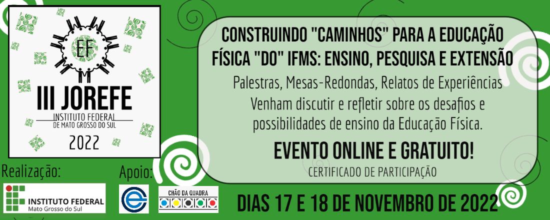 III Jornada Estadual de Educação Física Escolar do Instituto Federal de Educação, Ciência e Tecnologia de Mato Grosso do Sul