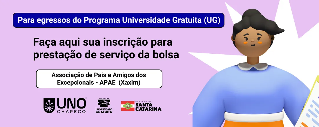 Oportunidade Contrapartida UG (2026/1) -  APAE de Xaxim