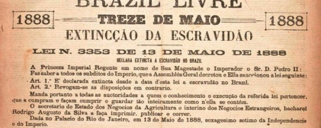 Diálogos críticos sobre a Lei Aúrea e a  abolição da esravatura