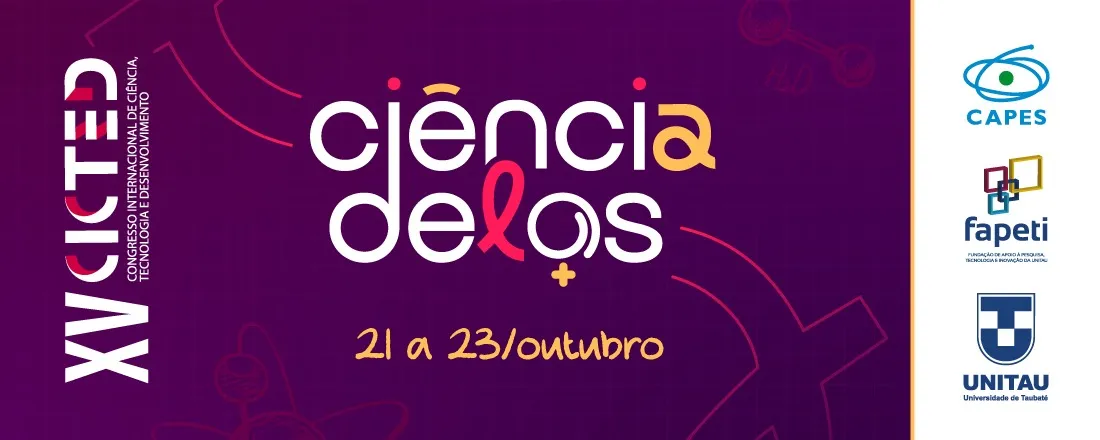XV Congresso Internacional de Ciência, Tecnologia e Desenvolvimento – CICTED 26: Ciência Delas, Divulgação Científica e Formação para o Desenvolvimento Regional