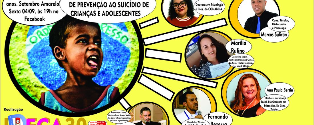 WEBNÁRIO, DIÁLOGO NACIONAL DE PREVENÇÃO AO SUICÍDIO DE CRIANÇAS E ADOLESCENTES
