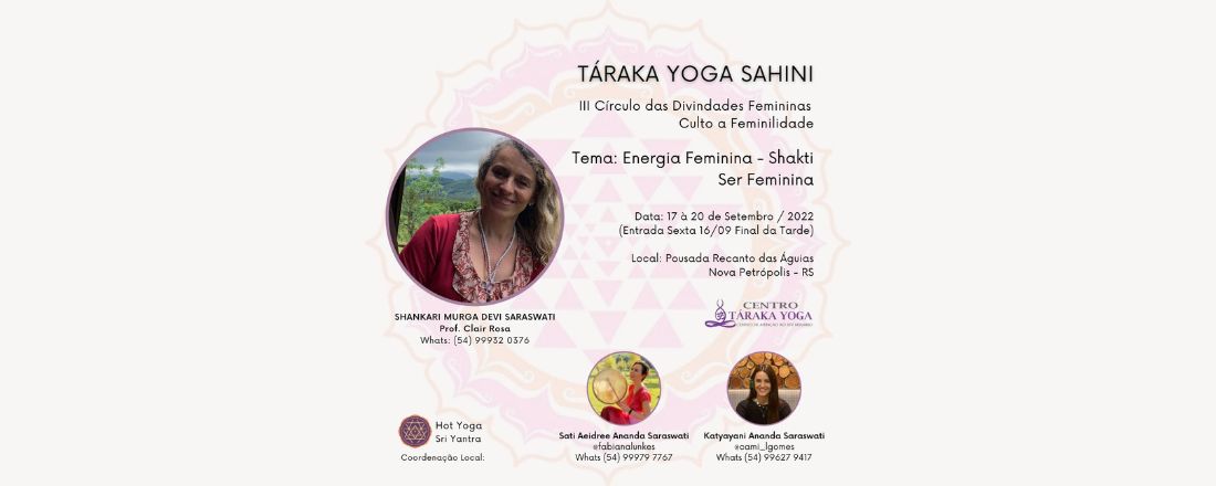 RETIRO FEMININO TÁRAKA YOGA SAHINI