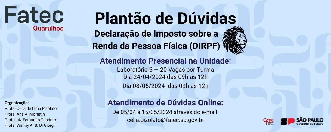 Plantão de Dúvidas DIRPF — Fatec Guarulhos