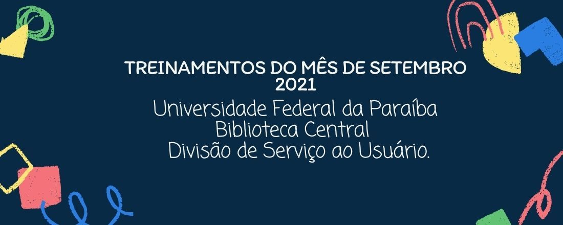 Treinamentos do mês de Setembro de 2021