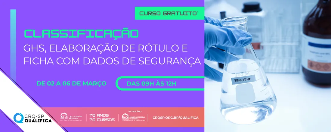 Curso Classificação GHS, Elaboração de Rótulo e Ficha com Dados de Segurança – FDS (antiga FISPQ)