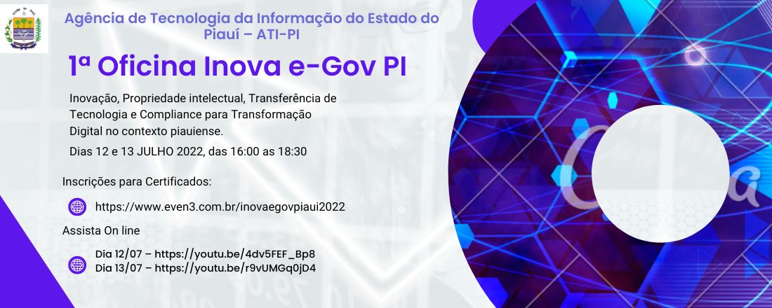 1ª Oficina Tecnológica Inova e-Gov PI