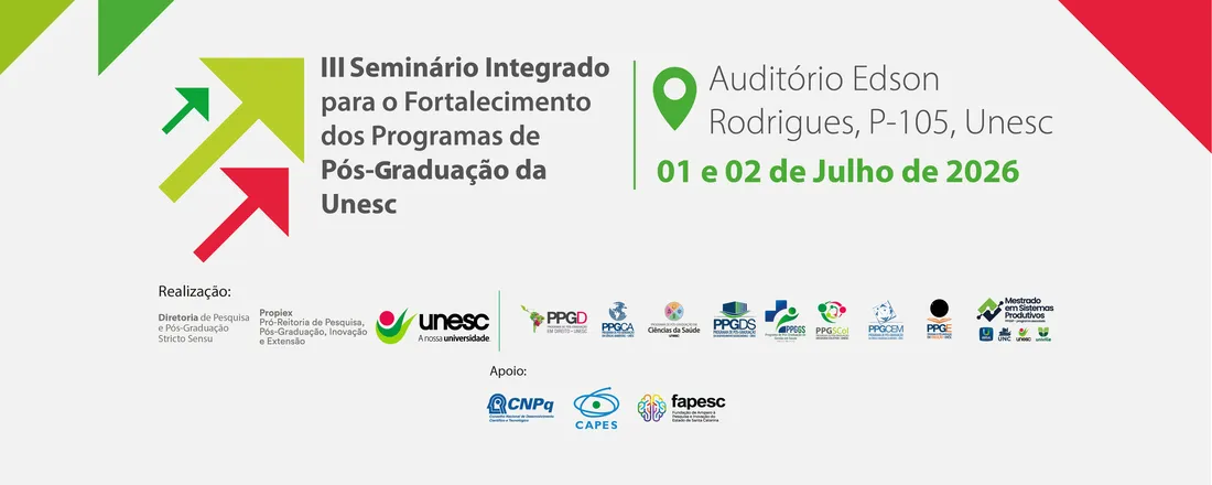 III Seminário Integrado para o Fortalecimento dos Programas de Pós-Graduação Unesc
