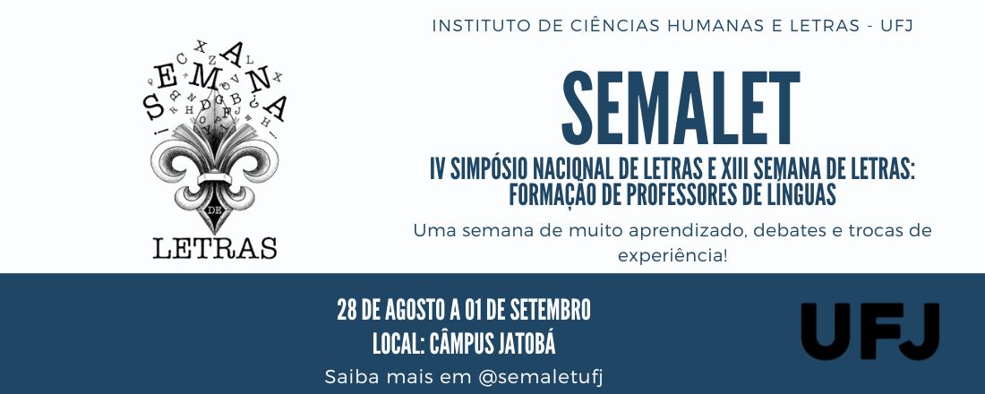 XIII Semana de Letras: FORMAÇÃO DE PROFESSORES DE LÍNGUAS