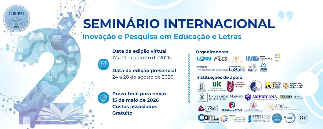 II SEMINÁRIO INTERNACIONAL DE INOVAÇÃO E PESQUISA EM EDUCAÇÃO E LETRAS - II SIIPEL 2026