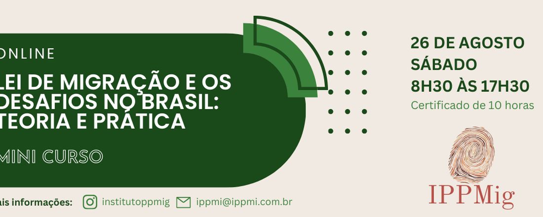 Mini Curso On-line | Lei de Migrações e desafios no Brasil: teoria e prática