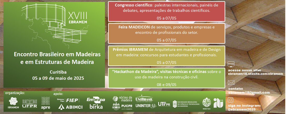 XVIII EBRAMEM - Encontro Brasileiro em Madeiras e em Estruturas de Madeira