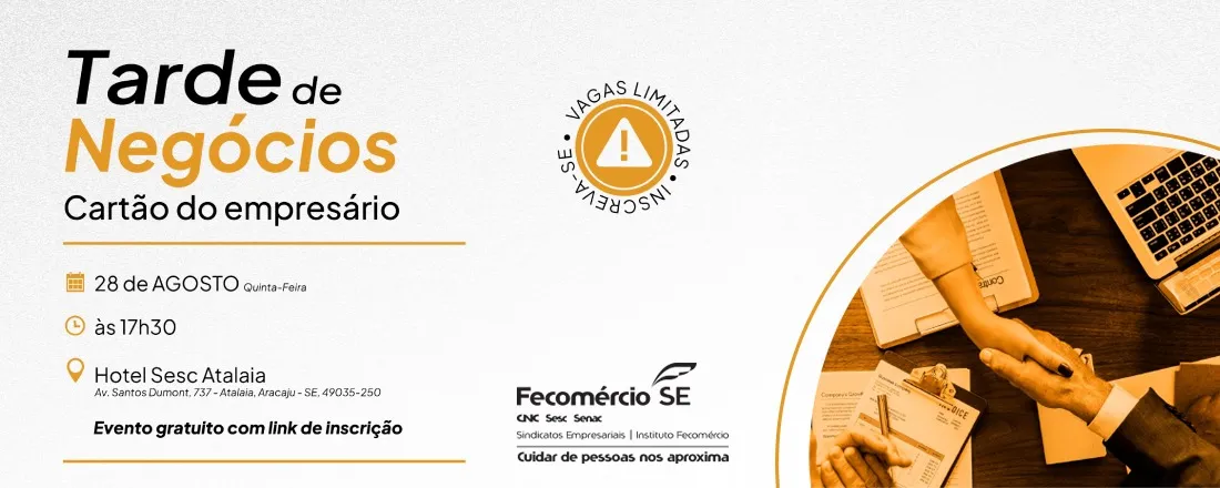 TARDE DE NEGÓCIOS CARTÃO DO EMPRESÁRIO