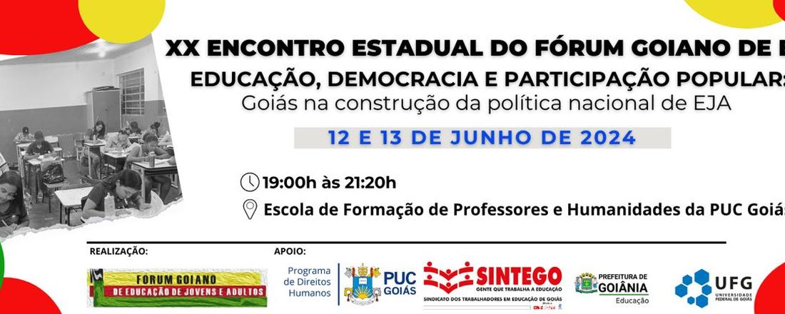 XX Encontro Estadual do Fórum Goiano de Educação de Jovens e Adultos