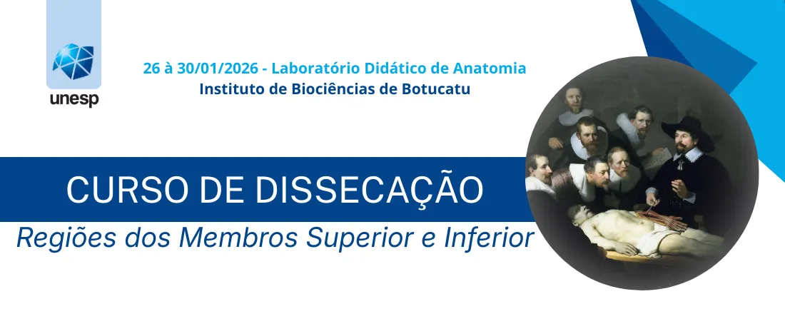 ADIADO - NOVA DATA EM BREVE - CURSO DE DISSECAÇÃO ANATÔMICA DE REGIÕES DO MEMBRO SUPERIOR E INFERIOR