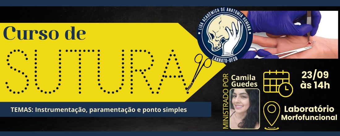 Curso sutura: instrumentaçao cirurgica, paramentaçao e ponto simples