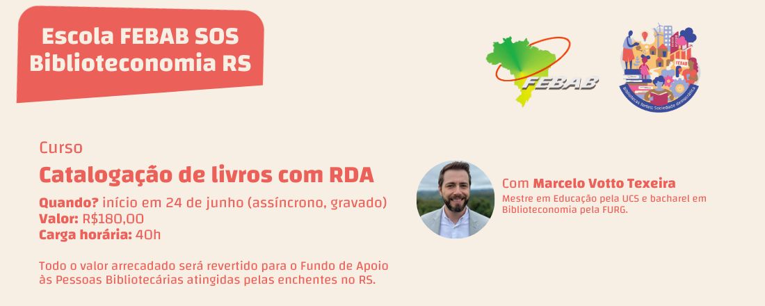 Curso "Catalogação de livros com RDA"