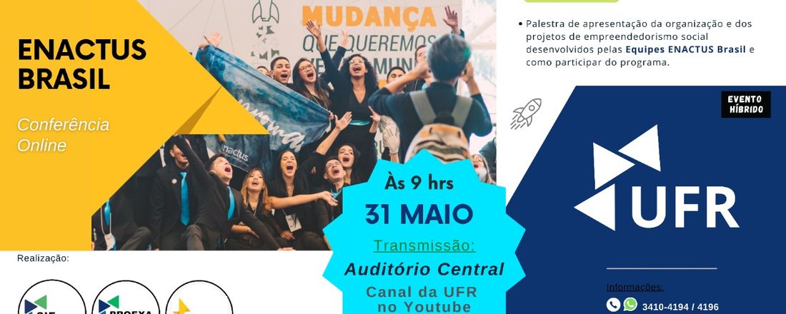 Programa na Enactus Brasil: uma rede dedicada a inspirar jovens universitários por meio do Empreendedorismo Social.