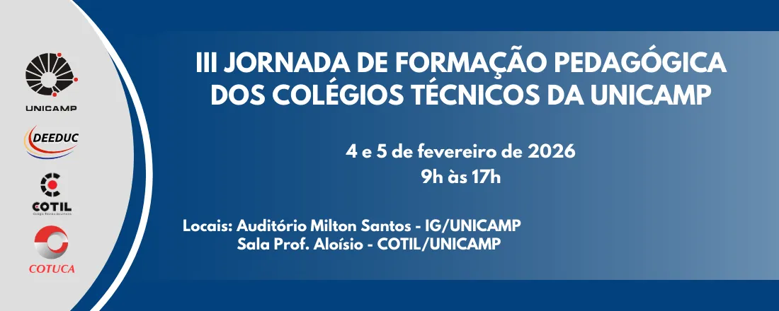 III Jornada de Formação Pedagógica dos Colégios Técnicos da Unicamp - 2026