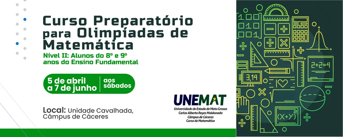 Curso Preparatório para Olimpíadas de Matemática – Nível II (alunos do 8º e 9º anos do Ensino Fundamental)