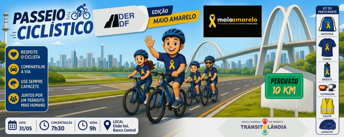 Passeio Ciclístico DER DF - Edição Maio Amarelo